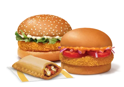 Burger Combo for 2: McVeggie + McAloo Tikki with Pizza McPuff Burger Combo for 2: McVeggie + McAloo Tikki with Pizza McPuff