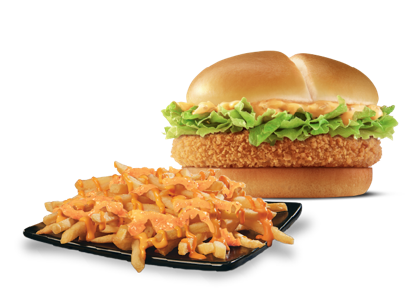 Crispy Veggie Burger + Cheesy Fries