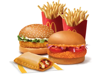 Burger Combo for 2: McVeggie + McAloo Tikki with Pizza McPuff Burger Combo for 2: McVeggie + McAloo Tikki with Pizza McPuff