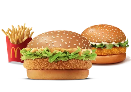 Crispy Veggie Burger + McVeggie Burger + Fries (M)