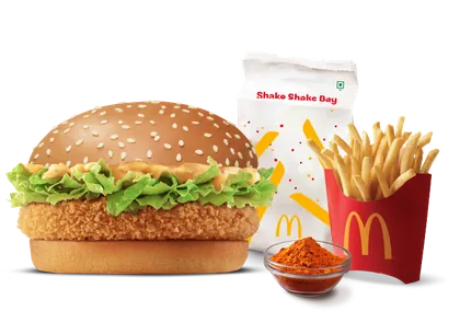 Crispy Veggie Burger + Piri Piri Fries (M)