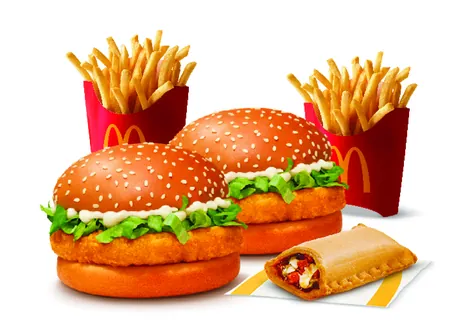 Burger Combo for 2: McChicken Burger with Pizza McPuff Burger Combo for 2: McChicken Burger with Pizza McPuff