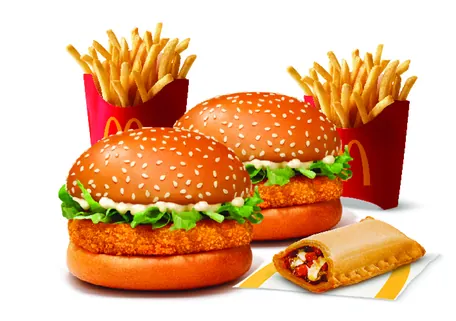 Burger Combo for 2: McVeggie Burger with Pizza McPuff Burger Combo for 2: McVeggie Burger with Pizza McPuff