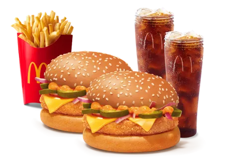 Burger Combo for 2: Corn & Cheese Burger Burger Combo for 2: Corn & Cheese Burger