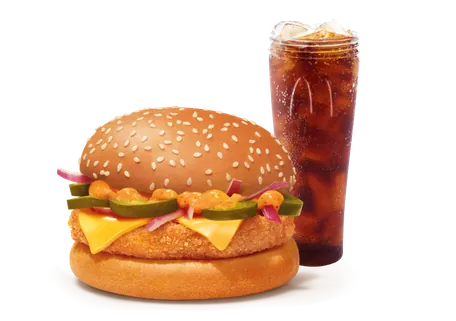 Corn & Cheese Burger + Coke Corn & Cheese Burger + Coke