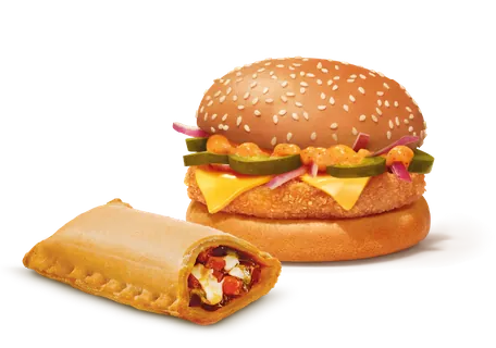 Corn & Cheese Burger + Veg Pizza McPuff Corn & Cheese Burger + Veg Pizza McPuff