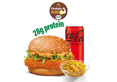 McSpicy Paneer Burger Protein Plus + Corn + Coke Zero McSpicy Paneer Burger Protein Plus + Corn + Coke Zero
