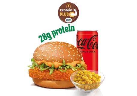 McSpicy Paneer Burger Protein Plus  + Corn + Coke Zero