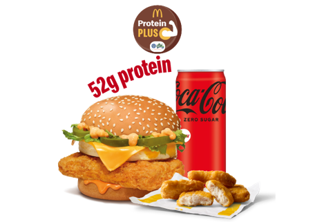 McSpicy Premium Chicken Protein Plus + 4 Pc Chicken Nugget + Coke Zero McSpicy Premium Chicken Protein Plus + 4 Pc Chicken Nugget + Coke Zero