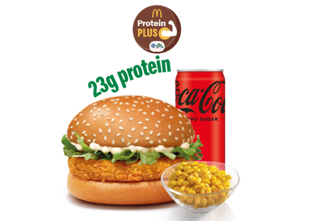 McVeggie Burger Protein Plus + Corn + Coke Zero McVeggie Burger Protein Plus + Corn + Coke Zero