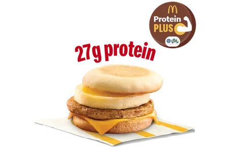 Chicken Sausage McMuffin with Egg with protein plus Chicken Sausage McMuffin with Egg with protein plus