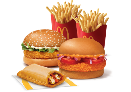 Burger Combo for 2: McVeggie + McAloo Tikki with Pizza McPuff Burger Combo for 2: McVeggie + McAloo Tikki with Pizza McPuff