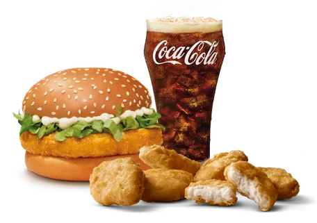 6 Pc Chicken Nuggets + McChicken Burger + Coke 6 Pc Chicken Nuggets + McChicken Burger + Coke