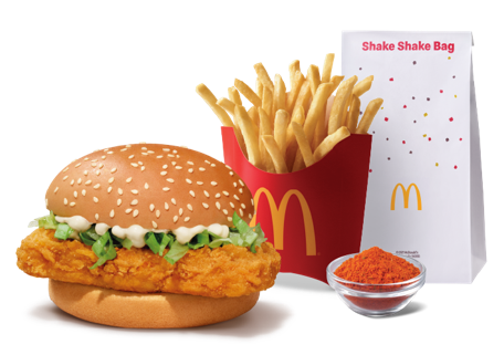 McSpicy Chicken Burger + Fries (M) + Piri Piri Spice Mix