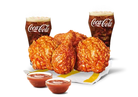 4 Pc Spicy Chicken+ 2 M Coke + 2 Dips