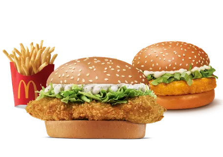 Crispy Chicken Burger + McChicken Burger + Fries (M)