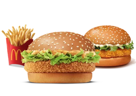 Crispy Veggie Burger + McVeggie Burger + Fries (M)