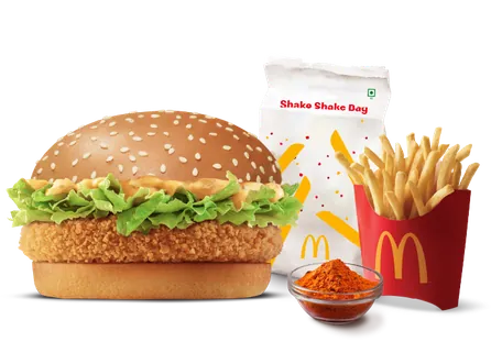 Crispy Veggie Burger + Piri Piri Fries (M)