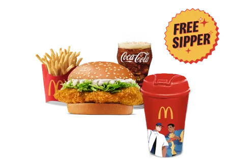 Crispy Chicken Burger Sipper Meal